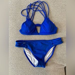 PINK Victorias Secret Blue Bikini Size Large